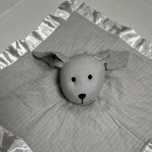 Aden Anais Gray Dog Puppy Plush Muslin Lovey Soother Blanket Blankie Baby Satin